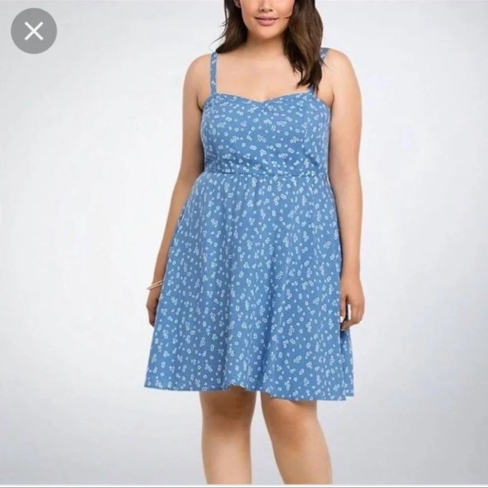 Torrid Blue Floral Midi Dress